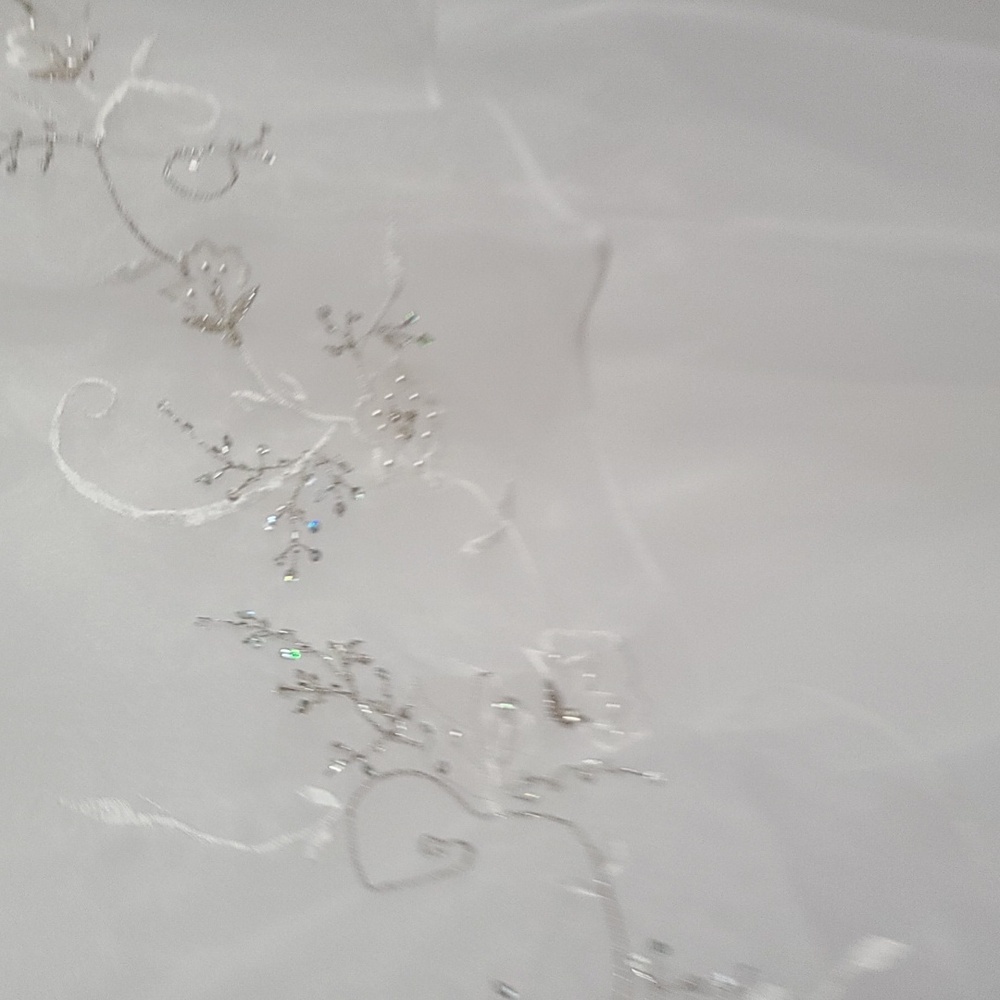 Marys Import Bridal Wedding Dress Sleeveless‎ White Beaded Embroidered Gloves 10 - Picture 6 of 16